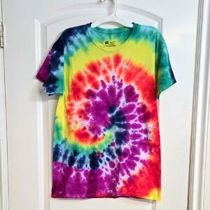 Hand Crafted Tie Dye Multicolored Medium Tee Shirt